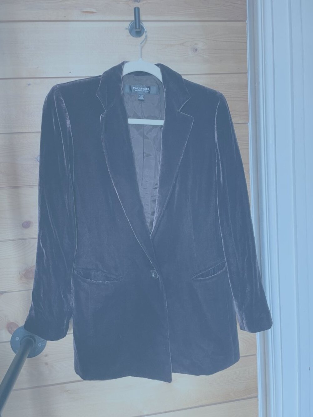 Emanuel Ungaro Wool Velvet Blazer – Dark Plum Brown, Size 4 / 38